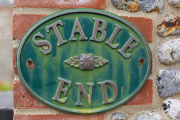 Stable End Cottage's nameplate