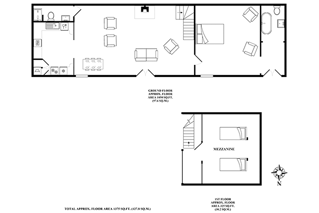 Rosedale Barn Cottage's floor plans