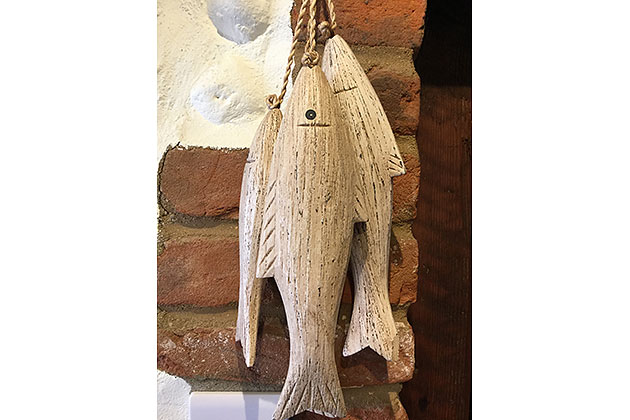 The Clock House's kitchen, fishes ornament