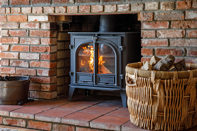 Flintstone Barn Cottage's lounge's wood burner